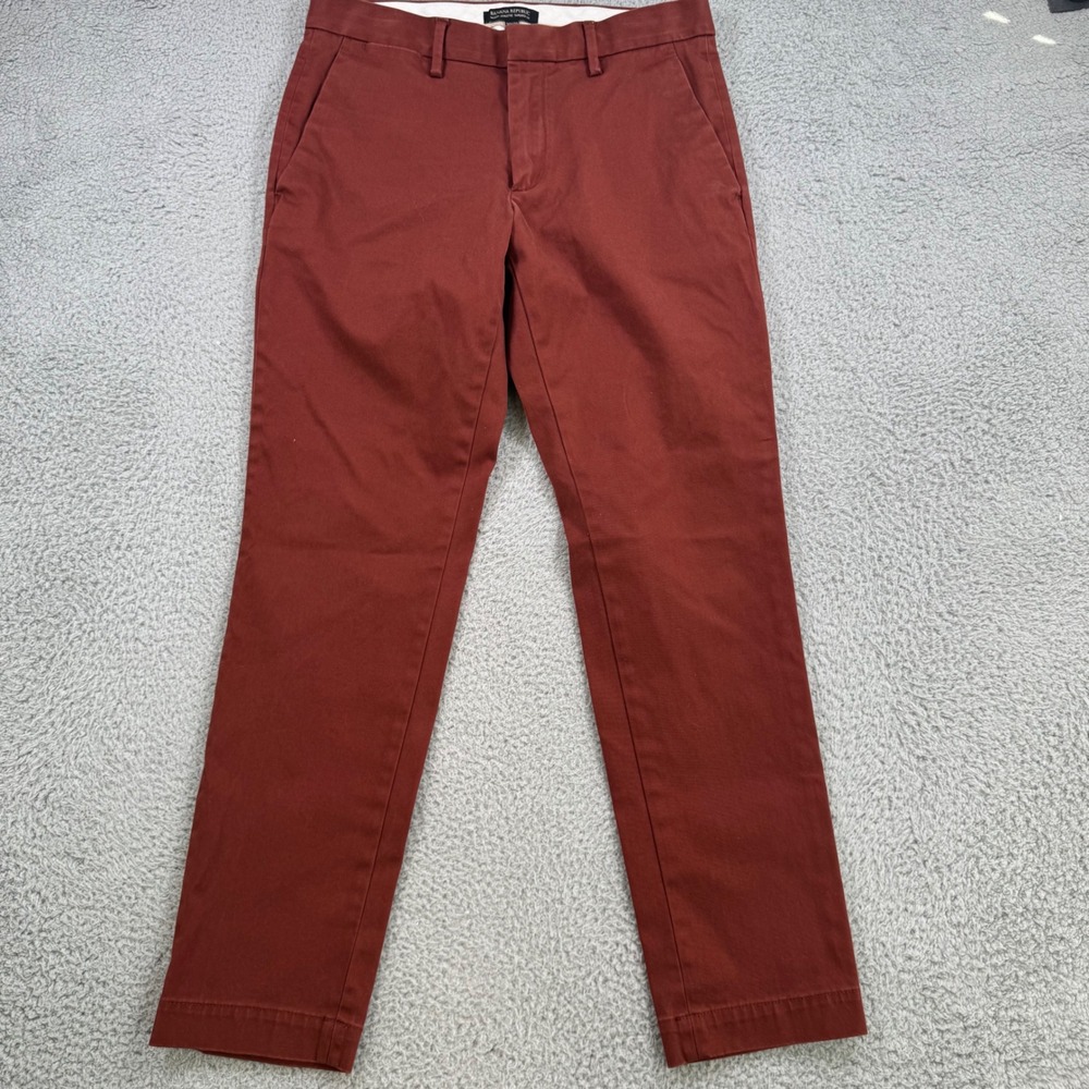 Banana Republic Mason Athletic Tapered Fit Chinos Mens 30x29 Rust Red Pants